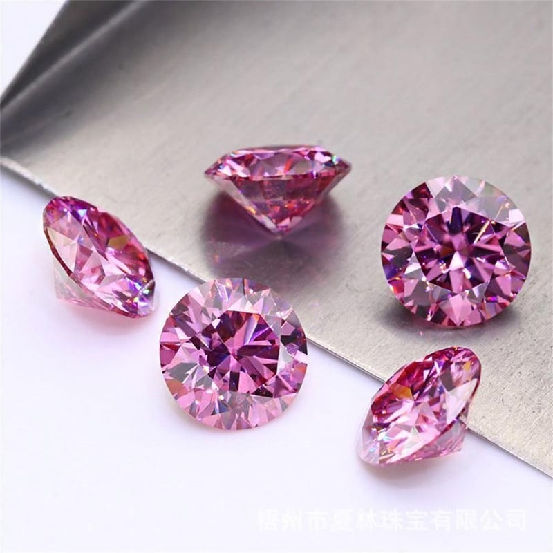 gepas Pink Color Moissanite Loose Stone 1ct 2ct 3ct Round Cut Lab Diamond VVS1 Clarity For Jewelry Making - Image 3